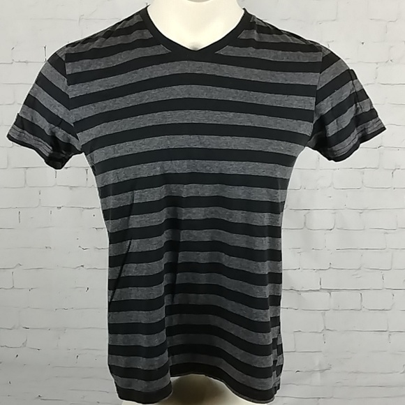 Other - Basic Black Grey Stripped Pocket Shirt